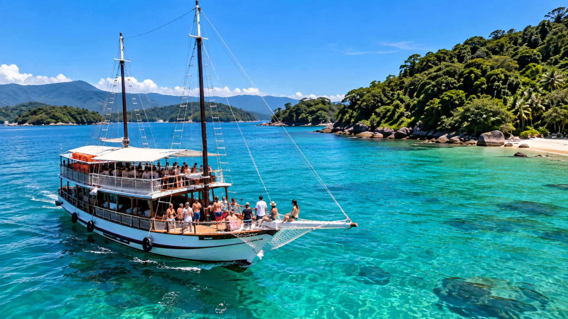 Passeio de escuna em Angra dos Reis pelas águas da Costa Verde